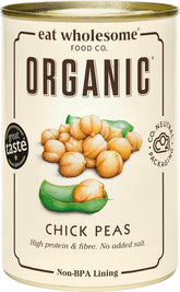 Năut organic Eat Wholesome, 400g (pachet de 12) - Gătit în apă, fără sare adăugată, 100% natural, sursă de proteine, vegan, căptușeală fără BPA și ambalaj neutru din punct de vedere al emisiilor de CO2
