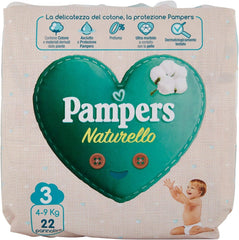 Pampers Naturello Midi, 22 plen, velikost 3 (4-9 kg)