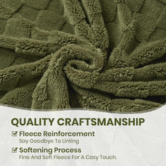 Útulná přikrývka Good Nite Načechraná přikrývka z pohovky Fleecová přehoz přes postel Útulná měkká zelená přikrývka Jaro Léto Podzim Zima Čtyři roční období (150X200 cm Olivově zelená) Postele a přikrývky Good Nite