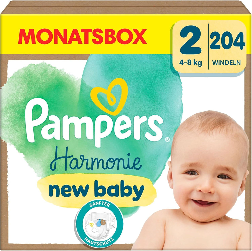 Plenky Pampers Harmony vel. 2, plenky 204, 4kg-8kg, jemná ochrana pokožky se 100% ochranou Pampers