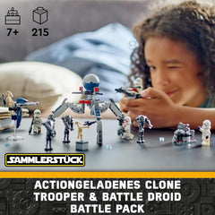 LEGO Star Wars 75372 klonový voják a bitevní balíček bitevního droida, vč. 4 minifigurky, 5 droidů a motorka speeder se střílečkou - Stavebnice pro chlapce a dívky ve věku od 7 let Stavebnice Besuche den LEGO-Store