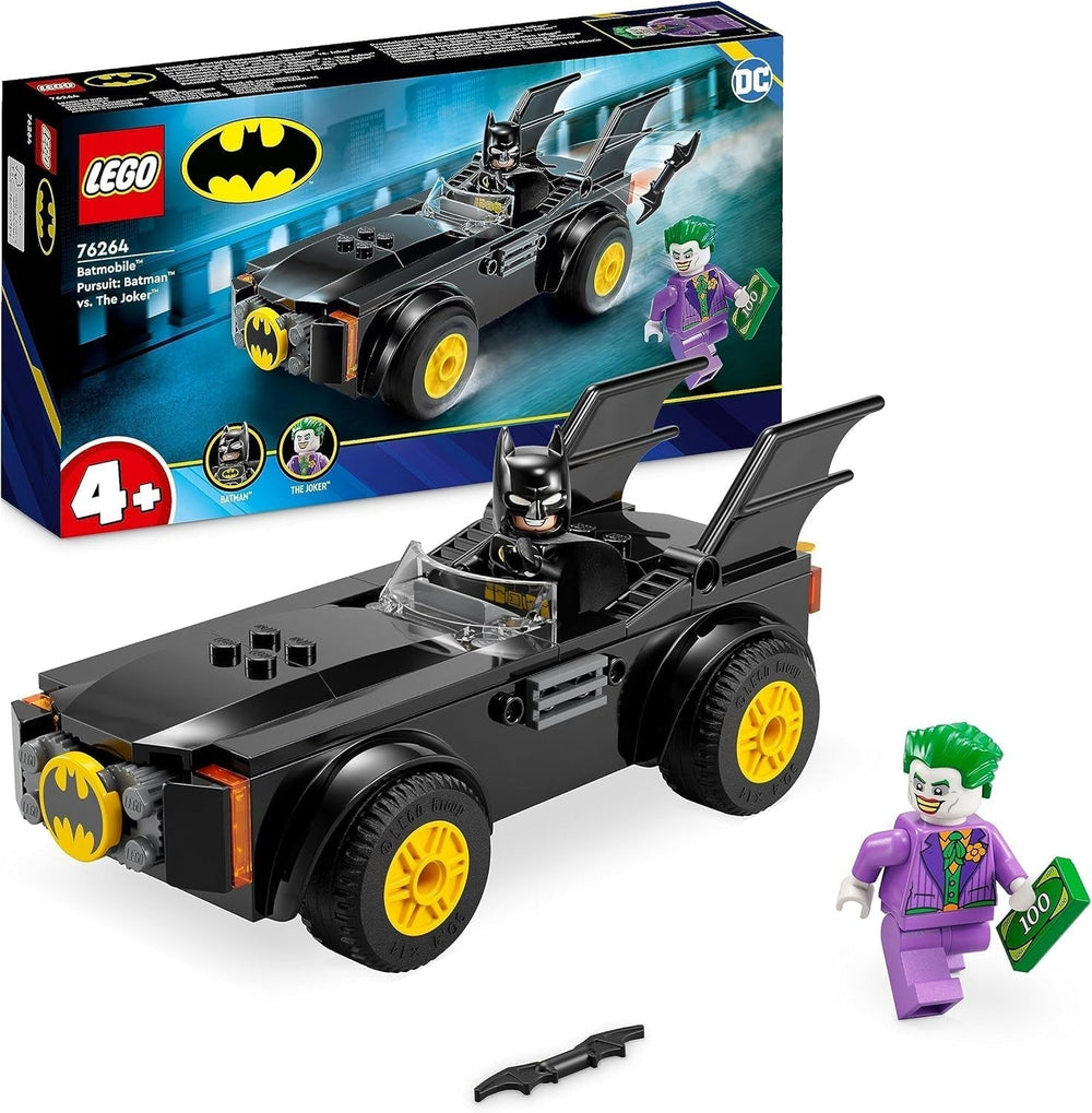 LEGO 76264 DC Chase in the Batmobile: Batman vs. Sada autíček Joker, začátečnická sada superhrdinů se 2 minifigurkami, hračka pro předškoláky, chlapce, dívky 4+, stavebnice pro rychlé sestavení Besuche den LEGO-Store Single