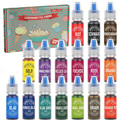 Sada 12 nebo 16 tekutých potravinářských barviv Naty Shop 16 barev