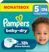 Pampers Baby-Dry plenky velikost 5, 174 plen, 11 kg - 16 kg, až 100% ochrana proti prosakování a pohodlí po celou noc