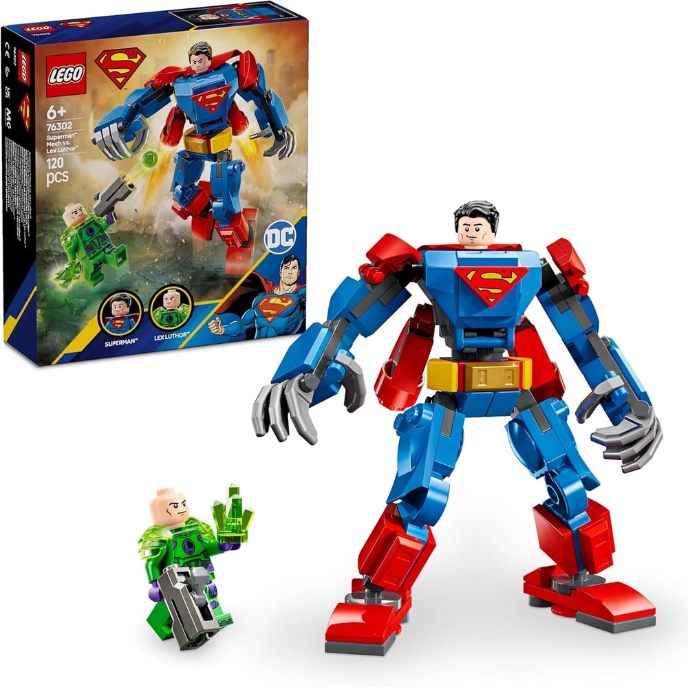 LEGO DC Superman Mech vs. Lex Luthor – Hračka superhrdiny se 2 minifigurkami – Sestavitelná akční figurka s pohyblivými pažemi, nohama a prsty – Dárek pro chlapce a dívky Věk 6+ 76302 Stavebnice Besuche den LEGO-Store Výchozí název