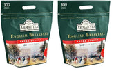 Ahmad Tea - English Breakfast - Ceai negru pentru micul dejun - Ceai Assam & Ceylon - Pliculețe de ceai englezesc fără bandă, cu 2 g de ceai per porție - Pachet mare cu 300 de pliculețe de ceai (pachet cu 2)