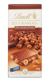 Lindt Chocolate Les Grandes Hazelnut Milk, 150 gramů Chocolate Candy Naty Shop Výchozí název