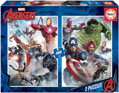 Educa - Puzzle 500 dílků pro dospělé | Marvel Avengers 2 x 500 dílků puzzle pro dospělé a děti od 11 let, super hrdinové, sada puzzle (17994) Puzzle Naty Shop 2 x 500 dílků