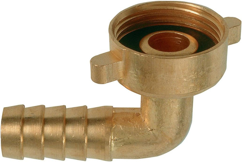 Racord cot 90° Cornat, filet interior 3/4", pentru robinete cu filet exterior 3/4" plus furtunuri de apă 1/2", alamă / irigații grădină / FLOR92400, multicolor