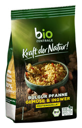 Biozentrale Bulgur v tácku se zeleninou a zázvorem | 200 g ideální pro rychlé jídlo s sebou | zdroj veganských bílkovin | snadné na přípravu