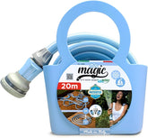 Furtun de grădină extensibil Magic Blue Hose, 20 de metri, cu sac și duză de pulverizare