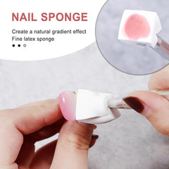 Qufiiry 200 Stück Nail Art Schwämme Mit Metallgreifer, Nagelkunst Schwammpinsel, Maniküre Zubehör Für Nägel, Um Eine Vielzahl Von Gradient Nail Art Patterns Zu Erstellen(Weiß)