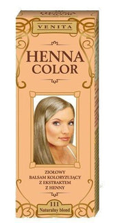 Henna Color 111 Balsam natural pentru păr blond Culoarea părului Efect de colorare a părului natural Henna Eco Vopsea pentru par Naty Shop Bej (blond) 75 Ml (1 pachet)