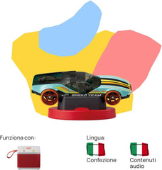 Hot Wheels dinozaur attack sound figure - povești și povești sonore pentru băieți și fete cu vârsta între 3-5 ani, jucărie cu conținut educațional, versiunea italiană Jucarii Bebe Naty Shop