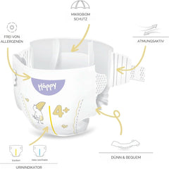 Pleny Bella Baby Happy Soft & Delicate vel. 4+ Maxi plus 9-15 kg HAPPY BOX 112 ks. Matka a dítě Naty Shop