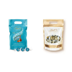 LINDOR čokoládové kuličky se slaným karamelem | cca. 80 kuliček z mléčné čokolády s náplní ze slaného karamelu | Bulk Pack & Marc de Champagne Čokoládové kuličky | 700 g