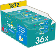 Pampers Fresh Clean Wet Wipes, 1872 ubrousků (36x52 kusů), jemně parfémované, vhodné i na ruce a obličej