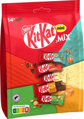 Nestlé Mini Mix KitKat Čokoládové tyčinky Pět lahodných příchutí 14 tyčinek 1 balení (1 sáček x 197,4 g)