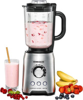 ROMMELSBACHER Standmixer MX 1250-22 000 U/Min, Stufenlose Drehzahlregulierung, Funktionsstasten (Smoothie, Clean/Pulse, Ice Crush), Glaskrug, Edelstahlgehäuse, Spezialmesser, 1200 Watt Kitchen Naty Shop