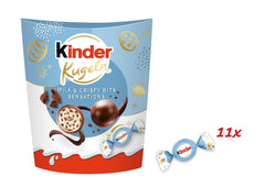 Kinder Balls Milk & Crispy Bits Sensations 90g – Kuličky z mléčné čokolády s mléčnou náplní a kakaovými lupínky – velikonoční čokoláda, velikonoční cukroví – velikonoční dárek a suvenýr