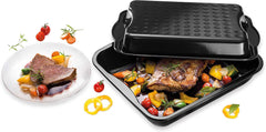 Dr. Oetker Maxi-Bräter Mit Deckel BACK-IDEE KREATIV, Brat- Und Auflaufform Aus Hochwertigem Stahlblech Mit Emaillierung, Eckige Form, Schnitt- Und Kratzfest - Spülmaschinengeeignet in Schwarz Formy a plechy na pečení Naty Shop