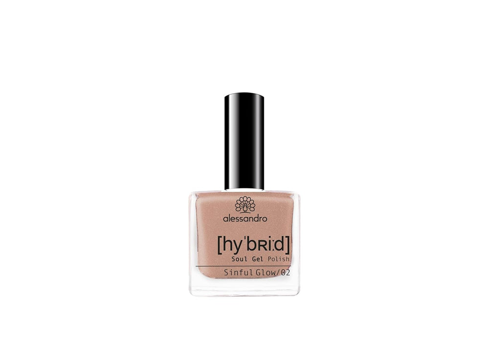 Lak na nehty Alessandro Sinful Glow HYBRID - Nude odstín - Perfektní nehty v pouhých 3 krocích, bez LED - vydrží až 10 dní! 8 ml