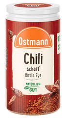 Ostmann Gewürze - Chili scharf Bird's Eye | Féurige Scharfe für Fleischgerichte und Eintöpfe | 35 g v Der Streudose
