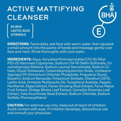 DCL Skincare Active Mattifying Cleanser, 2% kyselina salicylová, kyselina mléčná, 198 ml Kosmetika a kosmetika Naty Shop