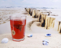 Ceai de fructe în pliculețe piramidale Portocale și căpșuni - Strandmöwe 15 pliculețe Mehr Meer Sylter Teekontor