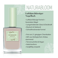 Rychleschnoucí béžový lak na nehty (Moon Dust) - přírodní lak na nehty s veganským složením - prodyšný, udržitelný a dlouhotrvající, 14 ml