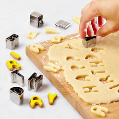 Forme de copt pentru fursecuri, alfabete, litere, fondant, fursecuri, DIY, din plastic, simbol, formă de copt, oțel inoxidabil, alfabet, biscuiți, bucătărie, gadget, accesorii de copt, set
