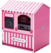 Teamson Kids - Casă de păpuși Dreamland City Café 30 cm - Roz/Alb/Negru