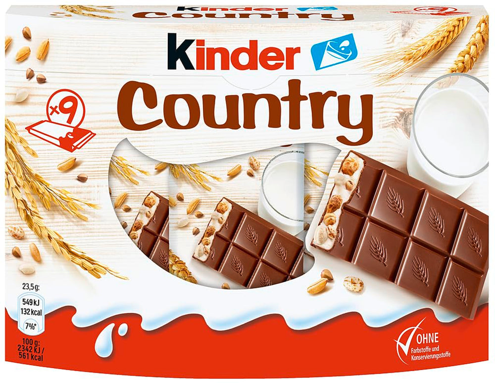 Tyčinky Kinder Country, 9 tyčinek, 212 g