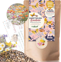 Schmetterlingswiese I 200 G I Blumenmischung Für 200 M² I Blumenwiese Samen Mehrährig Und Einjährig I Wildblumensamen Für Schmetterlinge Und Bienen I Wiesenblumen Samen