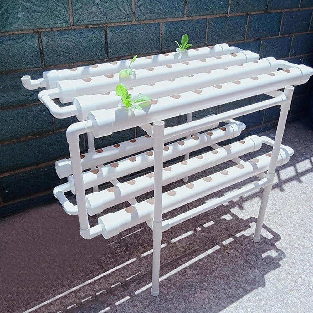 Kit de creștere hidroponică, sistem de creștere hidroponică din PVC, 2 straturi, 72 de găuri, sistem hidroponic, kit de creștere, sisteme de creștere a plantelor fără sol, sistem de cultură hidroponică fără sol în apă