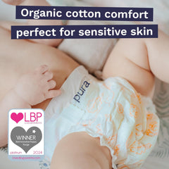 Ekologické dětské plenky – velikost 3 (4-9 kg), 1 balení (26 plen), ultra jemné plenky pro citlivou pokožku, organická bavlna, ochrana proti vytečení až 12 hodin, nový průvodce velikostí