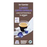 by Amazon Lungo Kaffee-Kunststoffkapseln, Nespresso-kompatibel, 20 Stück, Packung mit 1 – Rainforest Alliance-zertifiziert