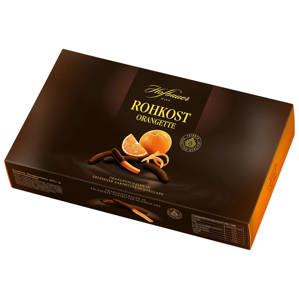 Hofbauer Vienna Orangette raw, plátky pomeranče v čokoládě, 1000 g