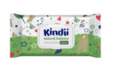 Kindii Natural Balance vlhčené ubrousky pro miminka – (1 x 60 ks) Vlhčené ubrousky pro miminka a děti – Ochranné, Aloe Vera, Jemná vůně – 60 ks.