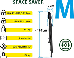 BRUNNER Rebel PRO (S-M-L) Scaun pliabil pentru camping, grădină, terasă Fabricat din aluminiu, reglabil în 5 poziții, cu capacitate de încărcare de până la 150 kg, spătar înalt, negru sau albastru Perne calatorie Naty Shop