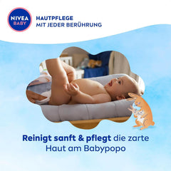 Servetele umede NIVEA Baby AQUA, servetele pentru bebelusi pentru curatarea delicata a pielii sensibile, servetele umede hipoalergenice si fara parfum pentru bebelusi cu 99% apa (4 x 57 bucati) Servetele Umede Bebelusi Naty Shop