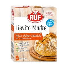 RUF Lievito Madre Sauerteig, Milder Weizen-Sauerteig, Mutterteig, Kurze Teigruhe Durch Enthaltene Trockenhefe, Lievito Madre Getrocknet Für Brot, Bageta, Focaccia, 3X35G Směs na pečení a vaření Naty Shop 35 G (3Er Teigruhe Pack) Kurze
