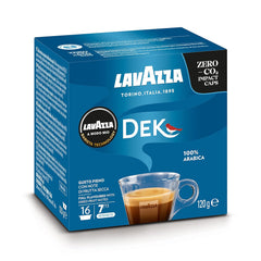 Lavazza A Modo Mio Dek Cremoso, 256 Kaffeekapseln, für einen entkoffeinierten Espresso mit aromatischen Noten von Mandeln und Canditis, 100% Arabica, Intensität 7/13, mittlere Röstung, 16 Packungen