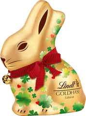 Lindt Chocolate Gold Bunny Lucky Charm Edition | 100 g | Zlatá mléčná čokoláda s velikonočním vzorem Lucky Charm | Velikonoční čokoláda | Čokoládový dárek | Čokoládový zajíček | Velikonoční zajíček