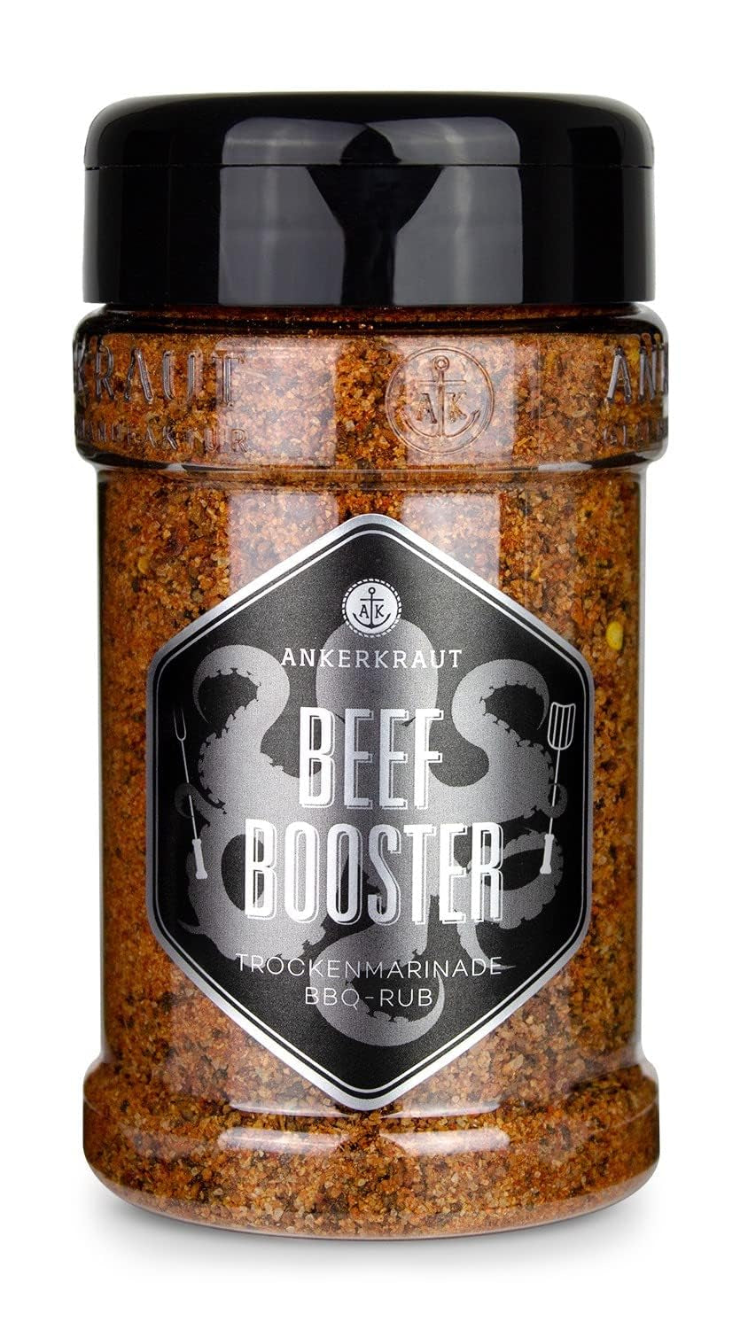 Ankerkraut Beef Booster, Rub Brisket and Steak Gewürz, Gewürzmischung für Fleisch, 230 g v Streuer