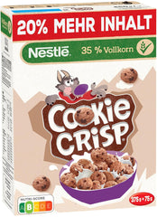 Nestlé Cookie Crisp (+20 %), celozrnné snídaňové sušenky pro děti, balení 1 ks (1x450g)
