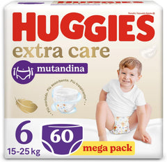 Pleny Huggies Extra Care, velikost 6, 15-25 kg, 60 kusů