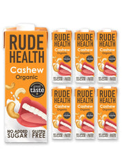 Rude Health 6 x 1 litr Bio-kešu-drink, 100% přírodní Bio-Getränk, glutenfrei, ungesüßt, preisgekrönt, gesund & vegan, 100% recyklované balení