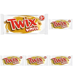 Twix bílé čokoládové tyčinky | Karamel, sušenky, bílá čokoláda | Více balení čokolády | 5 tyčinek (5 x 46 g) (balení po 5)