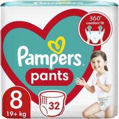 Pampers Pants plenka vel. 8 (19+ kg), 32 kusů, plenky se Stop & Protect proti kapání na zádech Mother and Child Naty Shop